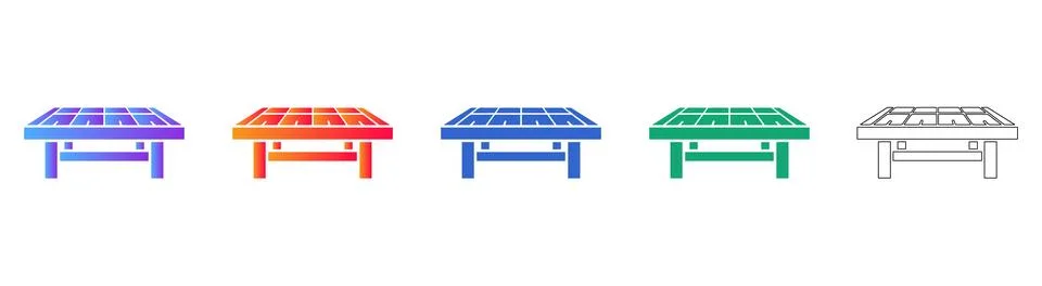 Industrial Floor Grating Vector Icon Set Stock-Illustration