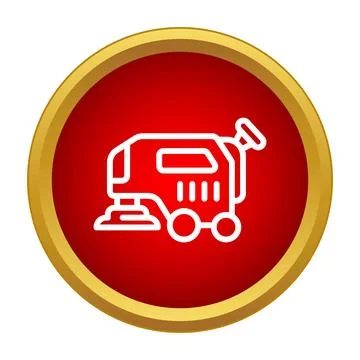 Industrial floor scrubber machine cleaning and maintenance icon Stock Illustration