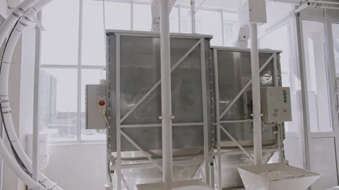 Industrial Flour Sifter With Hopper. Stock Footage 321064375