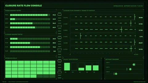 Industrial Flow Control Dashboard Seamless Loop Stock Footage 342332254