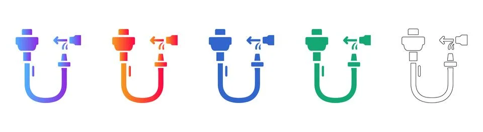 Industrial Flow Control Vector Icons Stock Illustration
