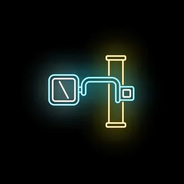 Industrial flow meter measuring fluid in neon glow Иллюстрация