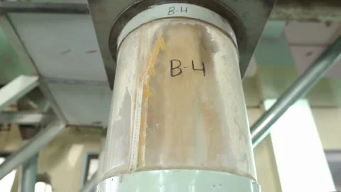 Industrial food processing equipment working in a factory Stock Footage 335038656