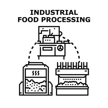 Industrial food processing production line system Stock Illustration