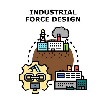 Industrial force design engineering process automation Stock Illustration