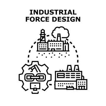 Industrial force design engineering process automation Stock Illustration