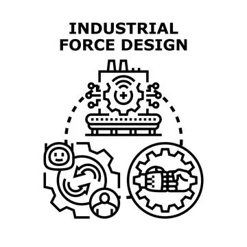 Industrial force design integrating human robot collaboration Stock Illustration