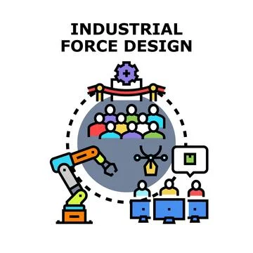 Industrial force design process development innovation concept 스톡 일러스트