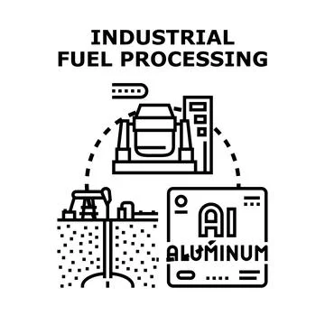 Industrial fuel processing and raw material extraction Stock Illustration