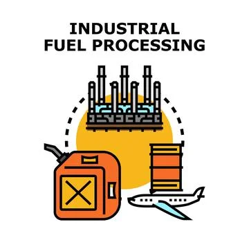 Industrial fuel processing concept for energy industry Stock Illustration