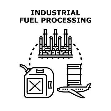 Industrial fuel processing concept for energy industry Stock Illustration