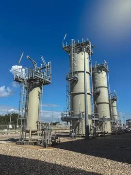 Industrial gas processing facility Stock Photos