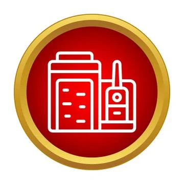 Industrial gas processing plant icon generating power Stock Illustration