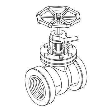 Industrial Gate Valve Vector Illustration Stock Illustration