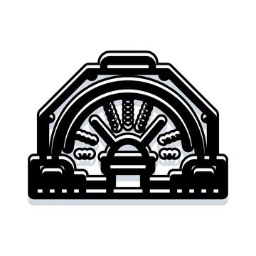 Industrial gauge displaying technical data and measurement Stock Illustration