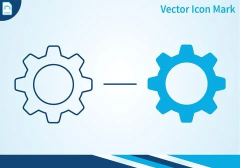 Industrial gear vector icon set for setting configuration. Illustrazione stock
