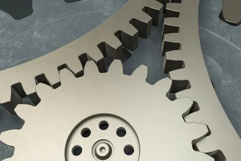 Industrial gear,mechanical structure,3d rendering. Illustrazione stock