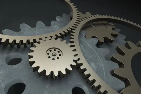 Industrial gear,mechanical structure,3d rendering. Stockillustratie
