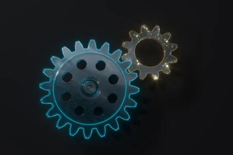 Industrial gear,mechanical structure,3d rendering. Illustrazione stock