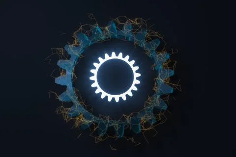 Industrial gear,mechanical structure,3d rendering. Stock Illustration