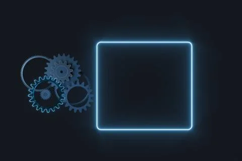 Industrial gear,mechanical structure,3d rendering. Illustrazione stock