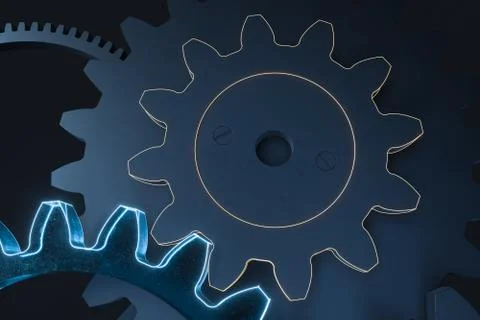 Industrial gear,mechanical structure,3d rendering. Stock Illustration