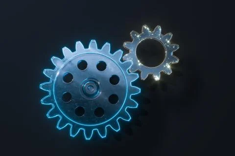 Industrial gear,mechanical structure,3d rendering. Illustrazione stock
