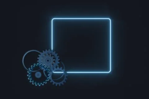 Industrial gear,mechanical structure,3d rendering. Illustrazione stock