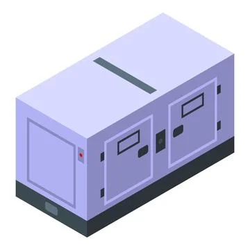 Industrial generator icon isometric vector. Power electric Stock Illustration