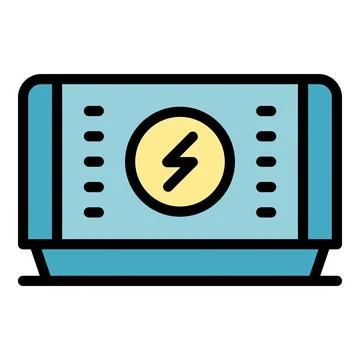 Industrial generator icon vector flat Stock Illustration