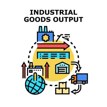 Industrial goods output cycle vector illustration 库存插图