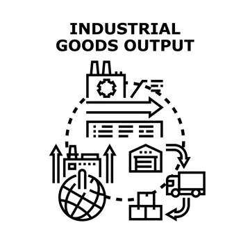 Industrial goods output cycle vector illustration 库存插图