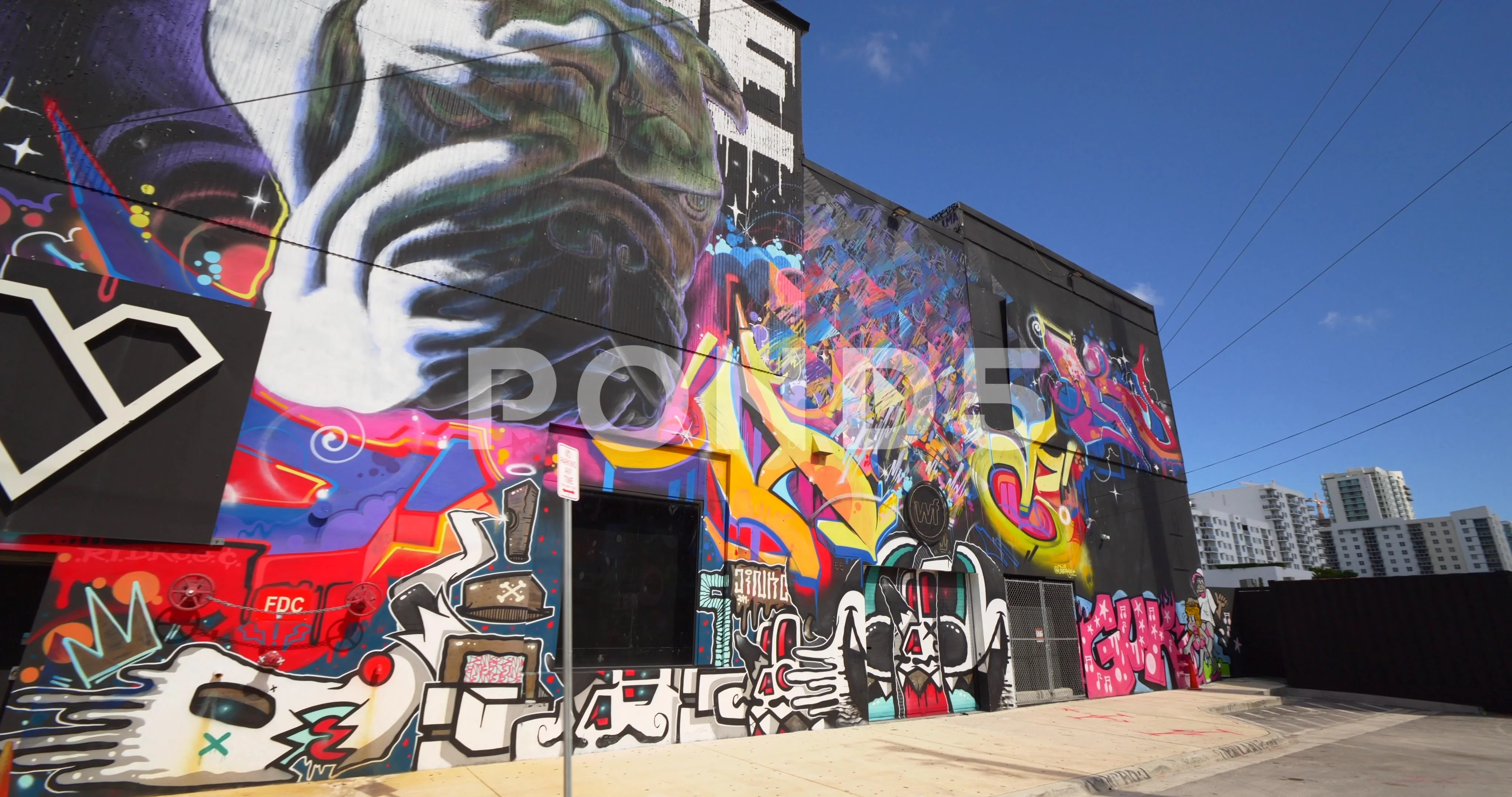 Industrial graffiti art Miami Wynwood 4k
