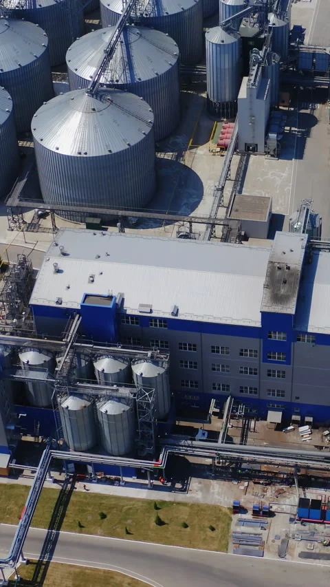 Industrial grain elevator Video stock 303441713