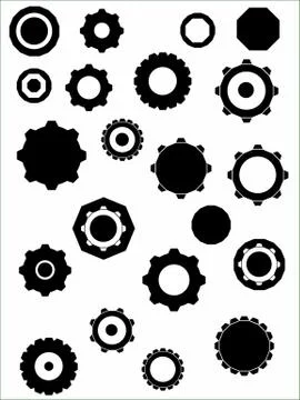 Industrial Graphic elements - Cogs and wheels 스톡 일러스트