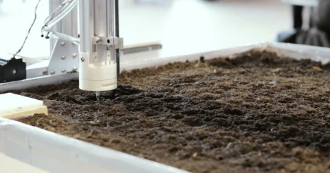 Industrial greenhouses using top automatic planting indoors. equipment system Stock Footage 88334437