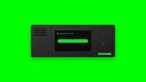 Industrial Grid Battery Storage Container with Pulsing Lime Energy Status Bar Stock-Footage 346006962