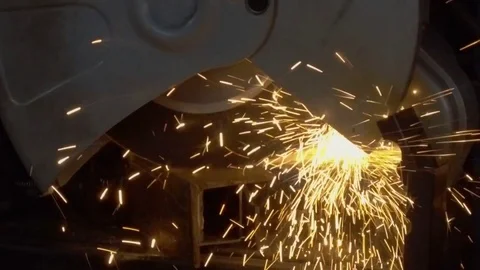 Industrial grinder cutting Video stock 76583930