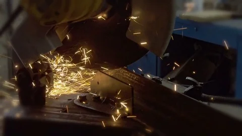 Industrial grinder cutting Stock-Footage 76584384