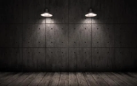 Industrial grunge background with lighting ceiling lights Stock Illustration