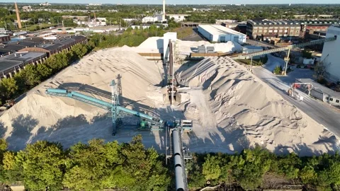 Industrial Gypsum Processing Plant Stock Footage 294878776