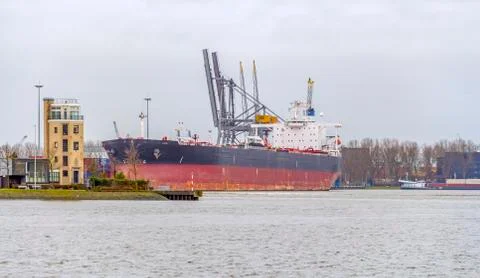 Industrial harbor scenery Stock Photos