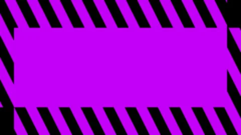 Industrial hazard striped border frame loop for video overlays Stock Footage 339509528