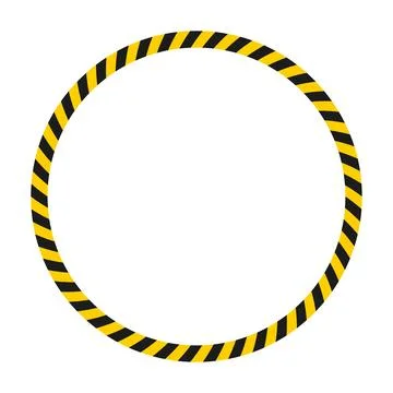 Industrial hazard warning ring with alternating black yellow safety stripes Ilustração Stock