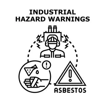 Industrial hazard warnings protecting worker safety concept Stock Illustration