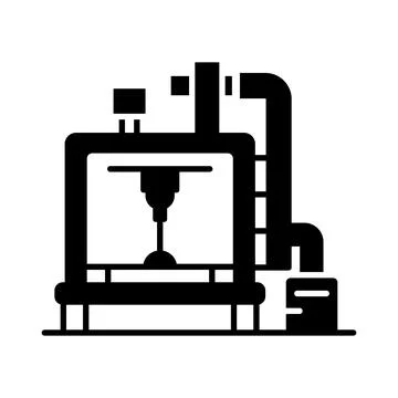 Industrial Heavy-Duty Machine for Precision Manufacturing and Production Stock Illustration