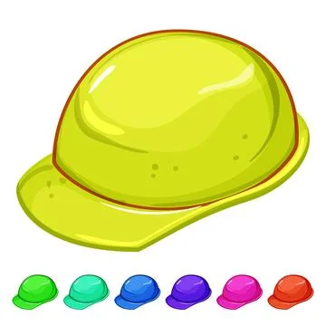 Industrial helmet builder cartoon vector graphic Stock Illustration
