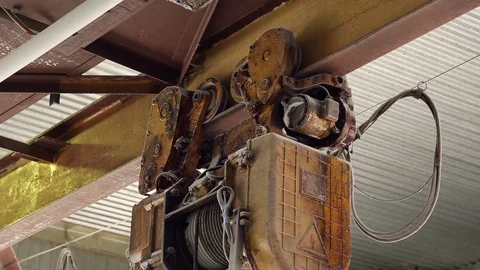 Industrial hoists with motor Stock Footage 75827293