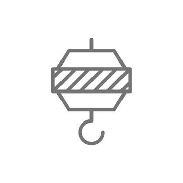 Industrial hook, crane, technical equipment line icon. 스톡 일러스트