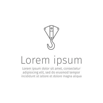 Industrial hook. Line icon. Vector sign. Ilustración de archivo